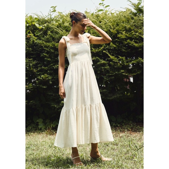 Nothing Fits But Momoka Dress Maxi In Eggshell Cotton Size Small / Medium NEW - Picture 3 of 6
